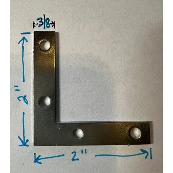 50 pcs New 2"x2" Flat Corner L-Shape Brackets, Right Angle Braces, Joints - Picture 2 of 3
